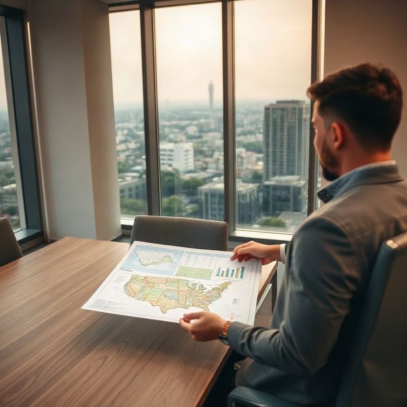 Two professionals reviewing property maps in a Nairobi boardroom