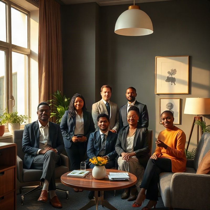 Small professional team of advisers in a refined Nairobi office