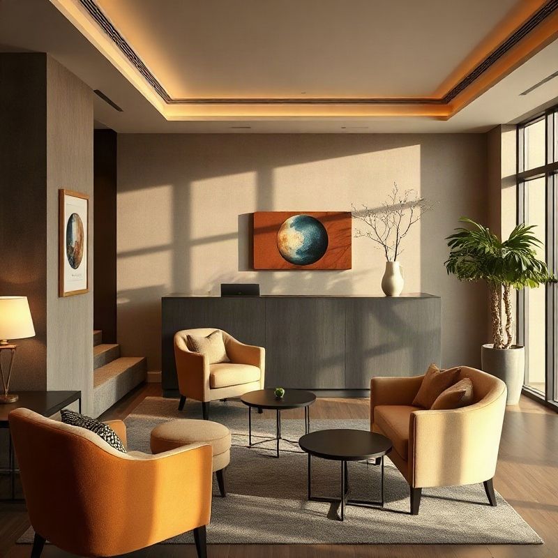 Reception area of the Alphatstone office on Riverside Drive
