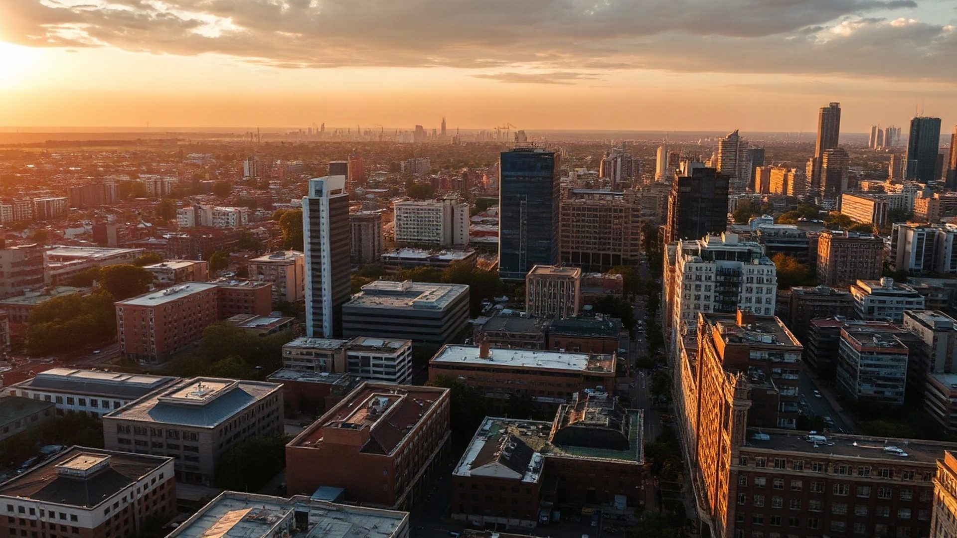 Aerial view of Nairobi at dusk